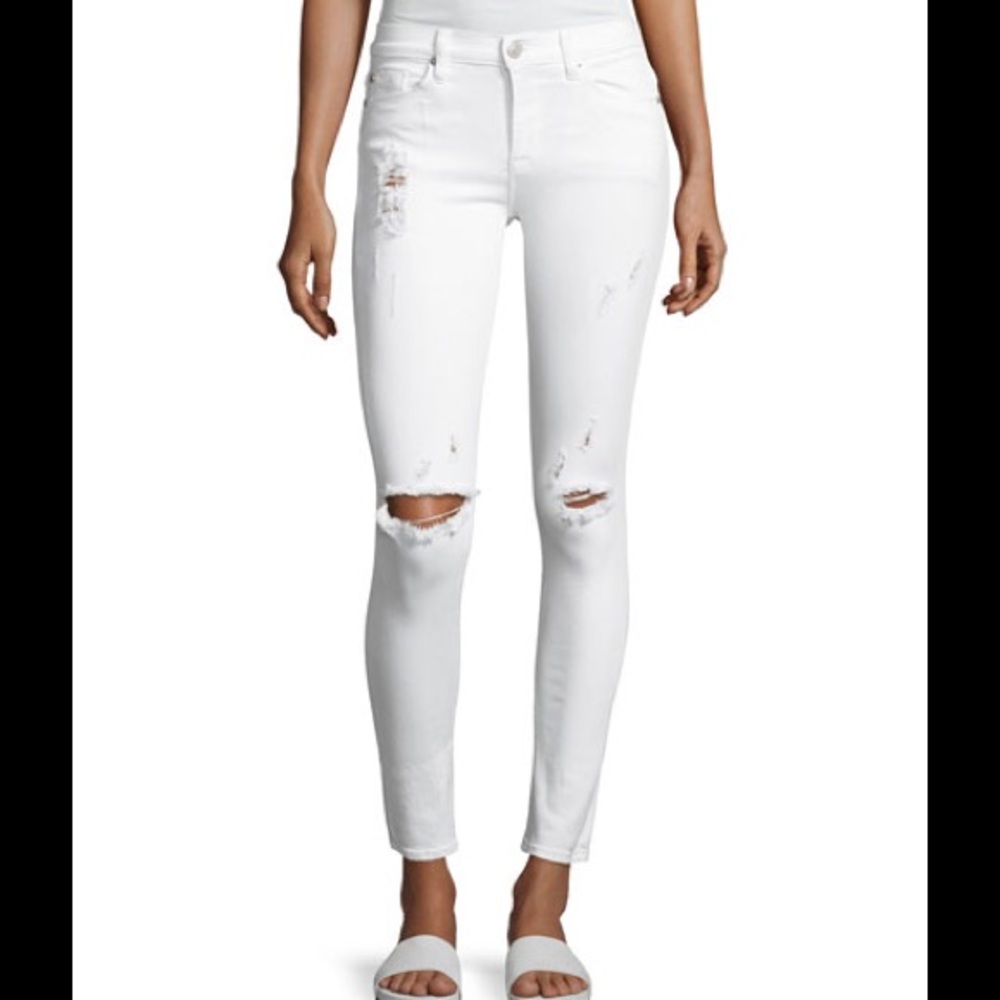 Hudson White Nico Skinny Jeans